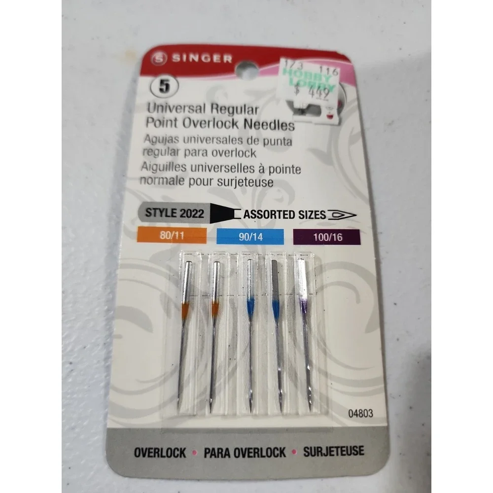 SINGER UNIVERSAL SEWING MACHINE NEEDLES Assorted SIZES 80/11 90/14 100/16 20/22